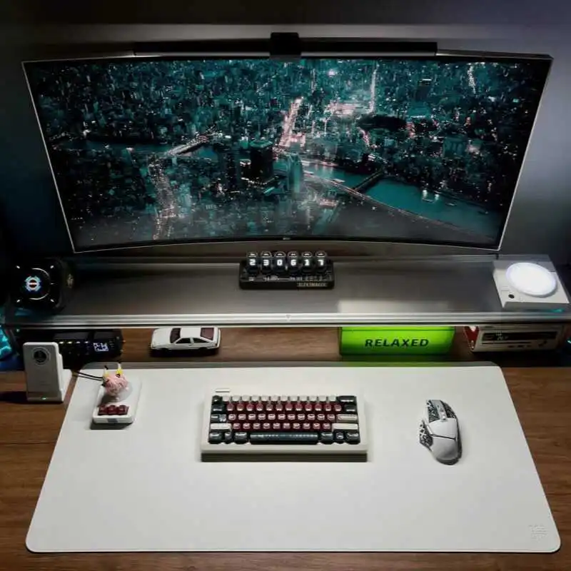Aluminum Monitor Stand Acrylic - Desk Setup Laptop And Monitor ulasan dan harga