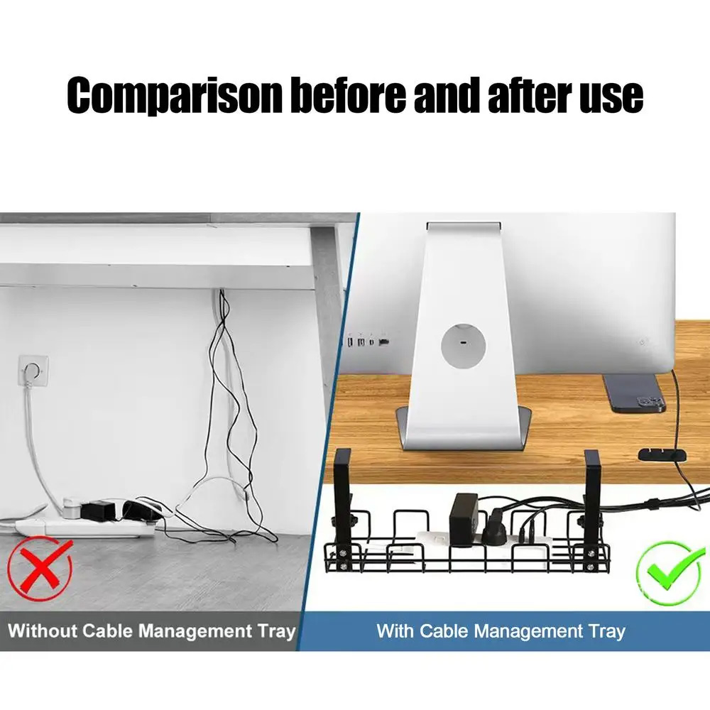 Cable Management Box Under Des - Desk Setup Shelves ulasan dan harga